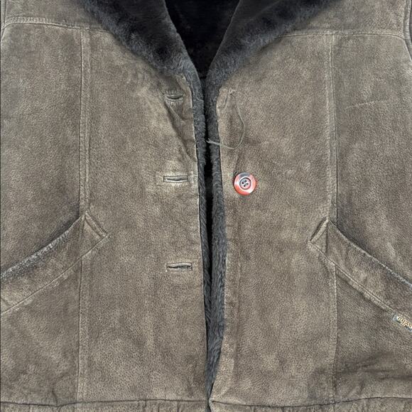 Vintage Guess USA Women’s Suede Faux Fur Jacket Size Large - Picture 13 of 16